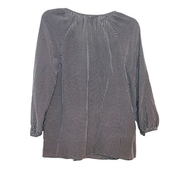 Joie Women’s 100% Silk Black White Window Pane Blouse V-Neck Pullover Size Small - Picture 3 of 8